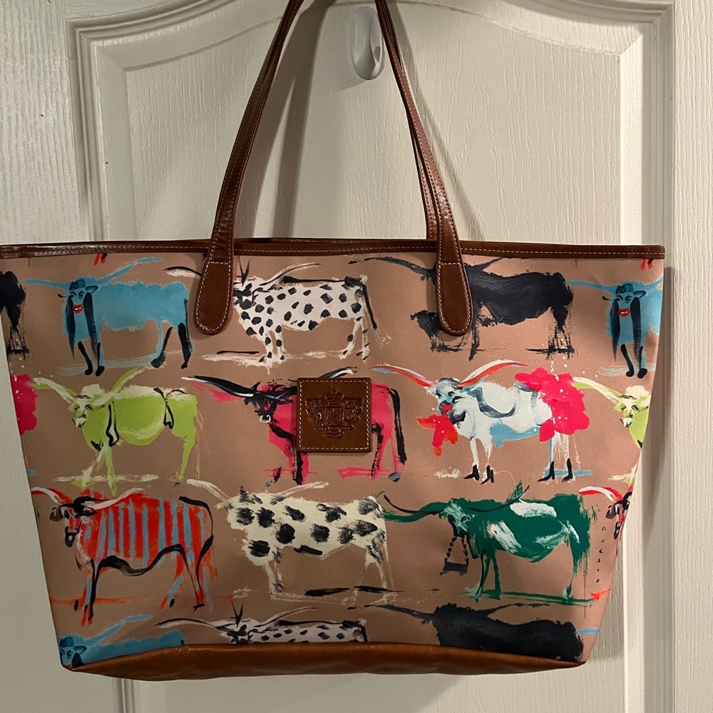 Colorful Longhorn Print Tote Bag